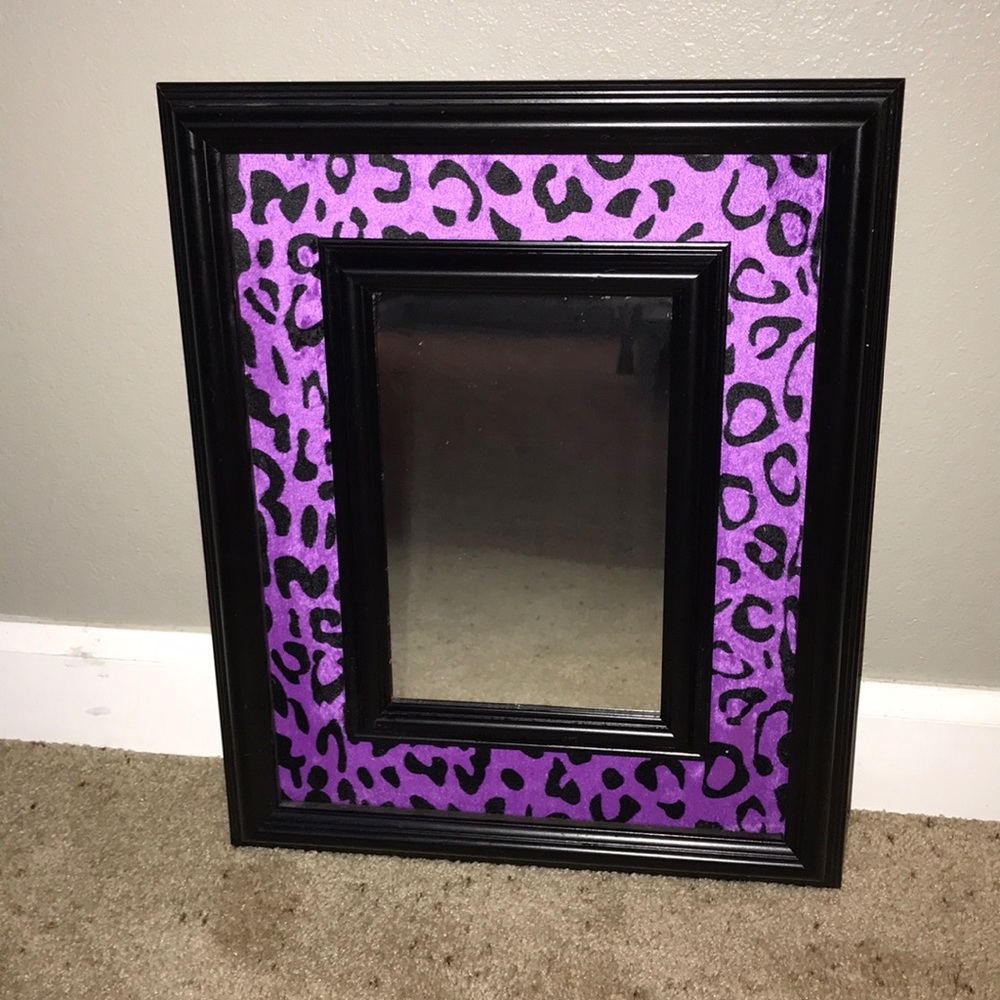 purple cheetah mirror